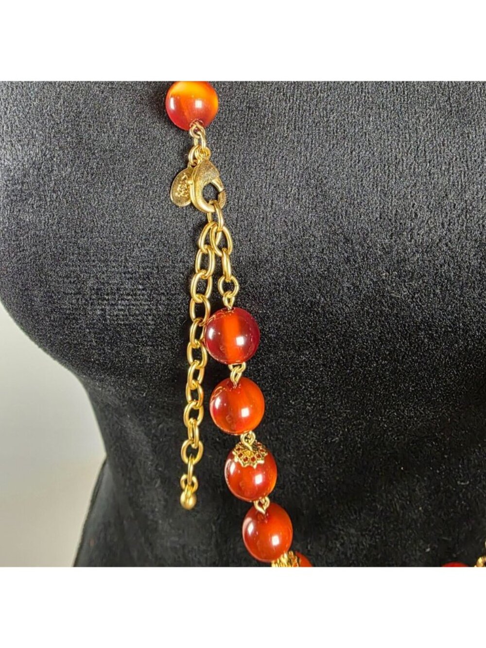 Joan Rivers Classics Long Multicolor Beaded Statement Necklace Gold Tone - Picture 3 of 3